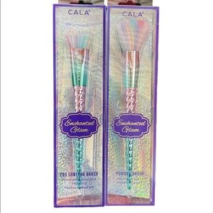 LOT OF 2‎ CALA ENCHANTED GLAM UNICORN PRO CONTOUR & POWDER BRUSHES MAKEUP BRUSH
